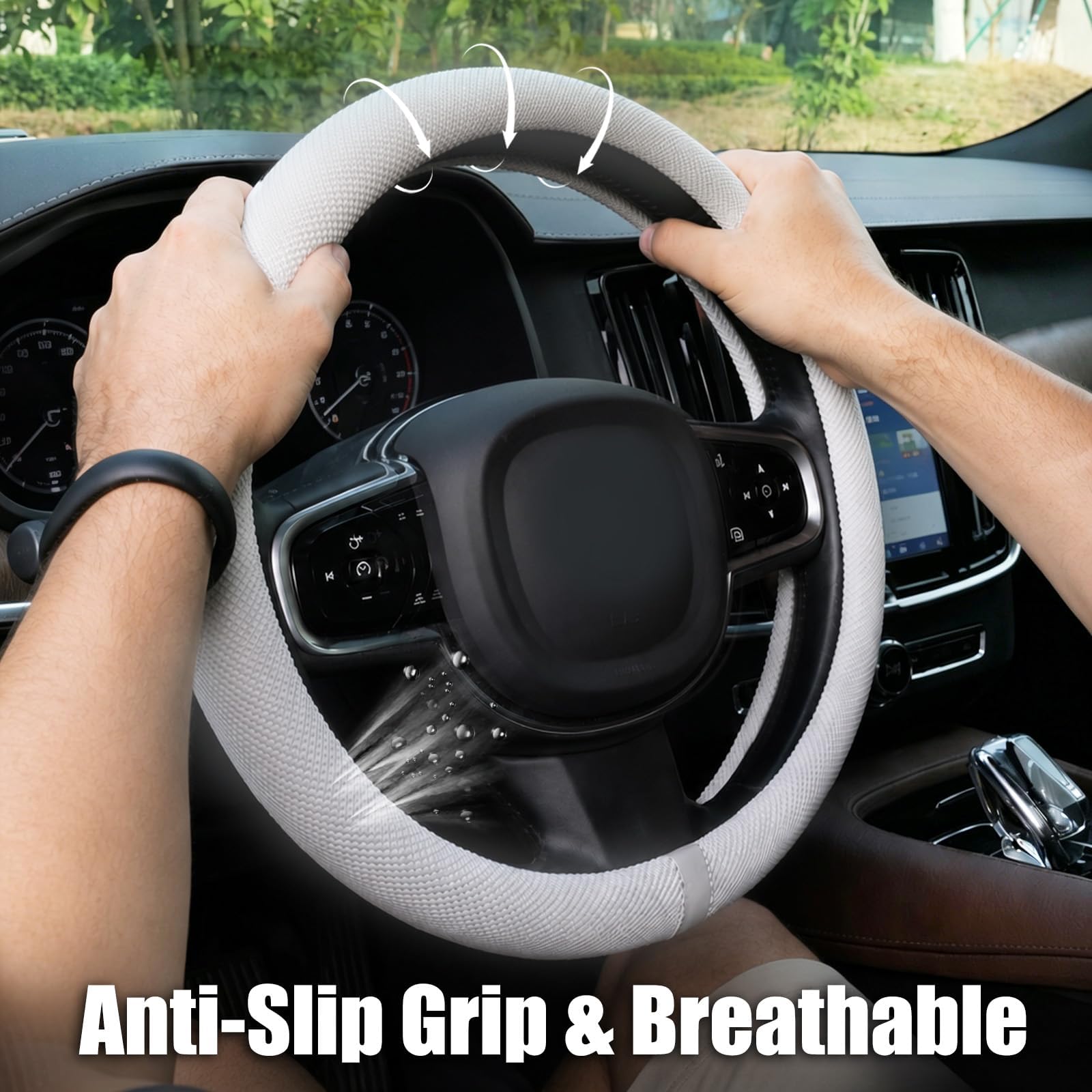DiHTing installed on steering wheel showing immediate comfort benefit