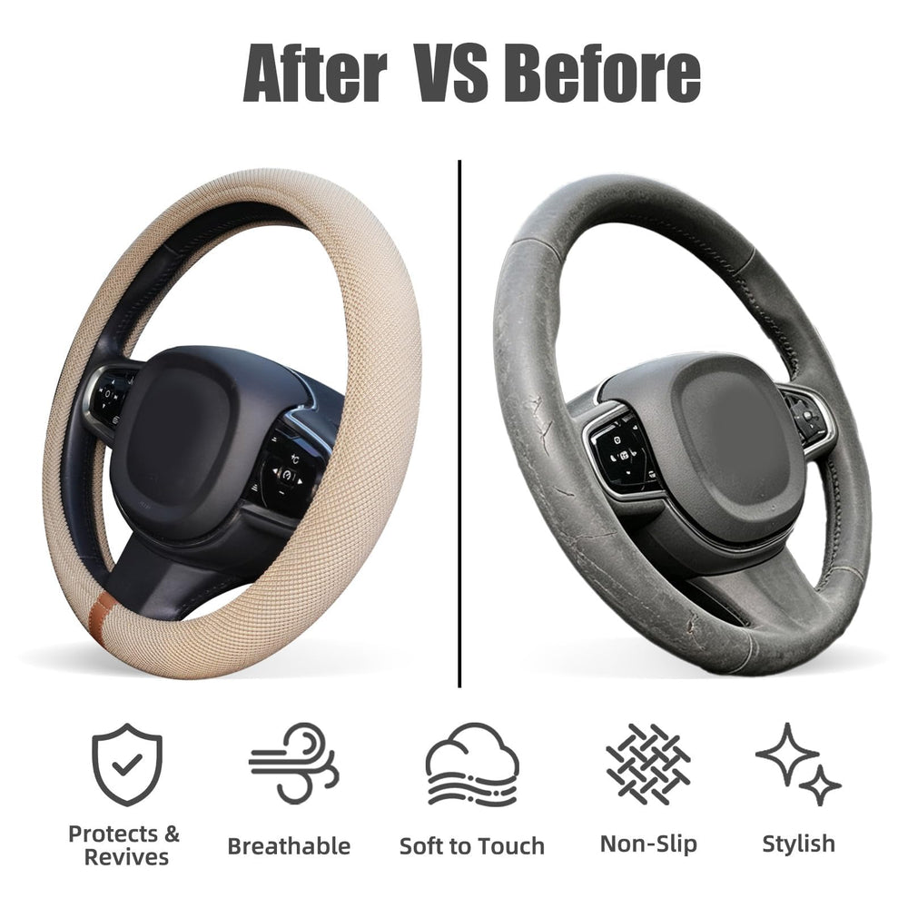 DiHTing cover installed on steering wheel enhancing comfort