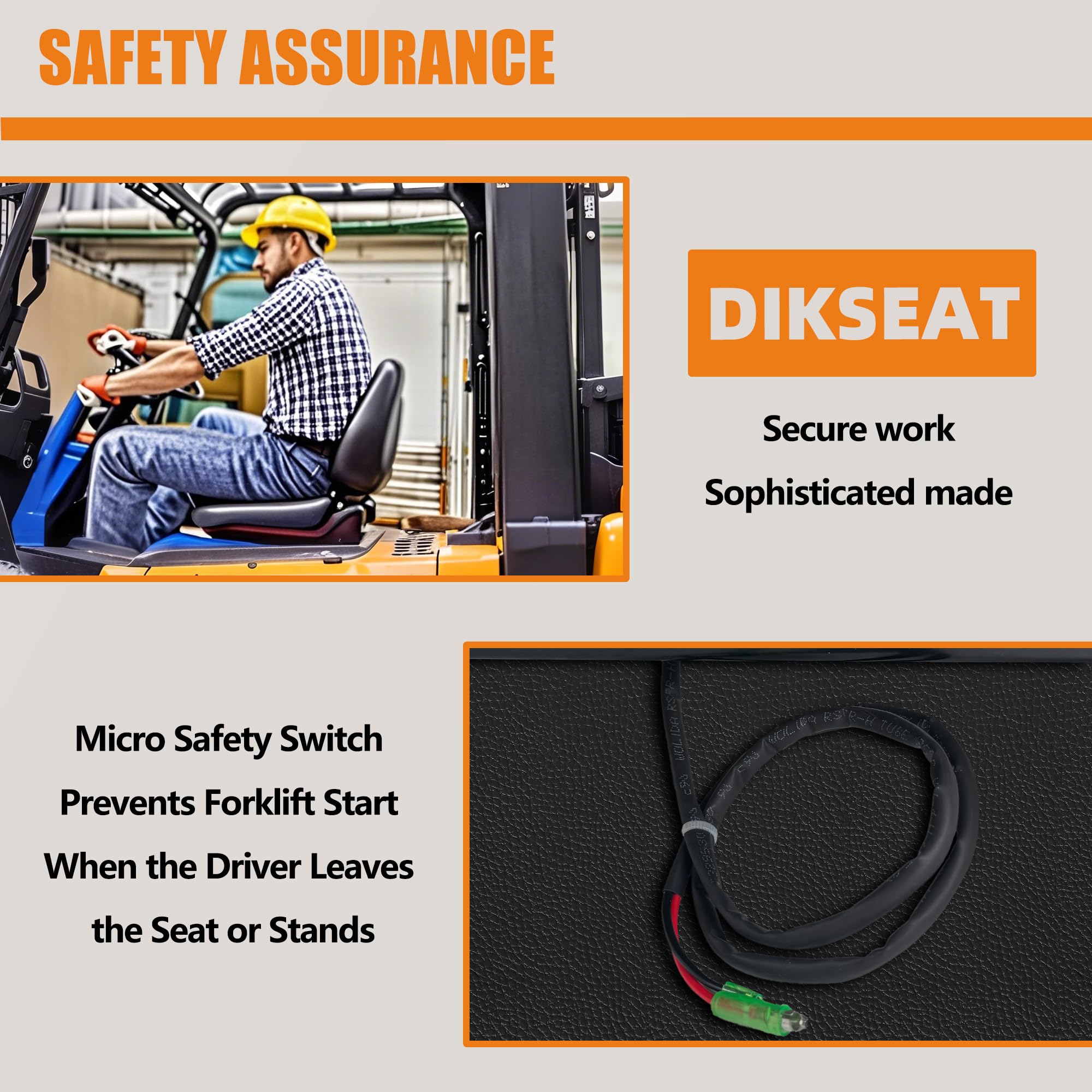 DIKSEAT rear view with storage pouch for convenient tool access