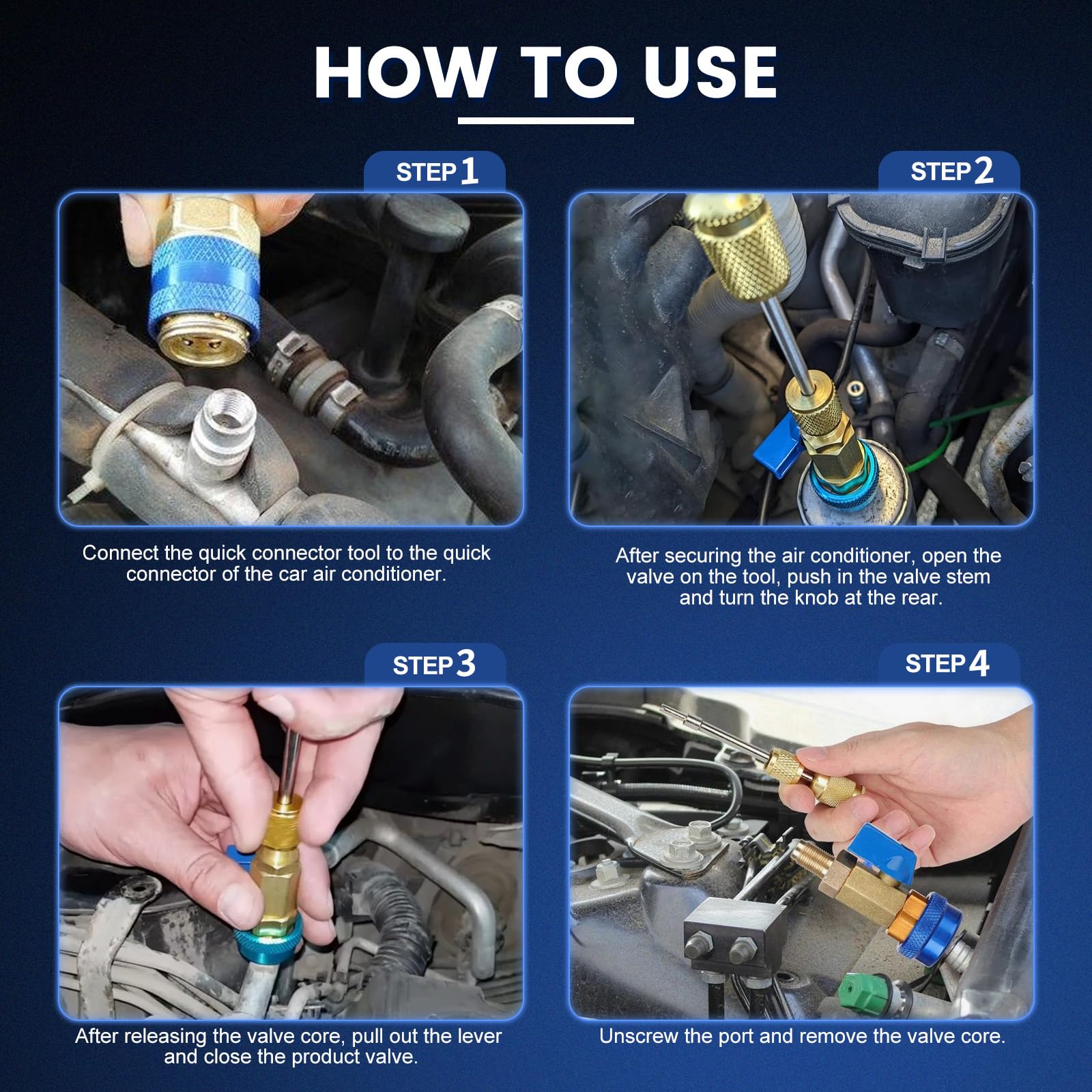 DikTalk tool engaged on vehicle A/C port reducing refrigerant loss during service