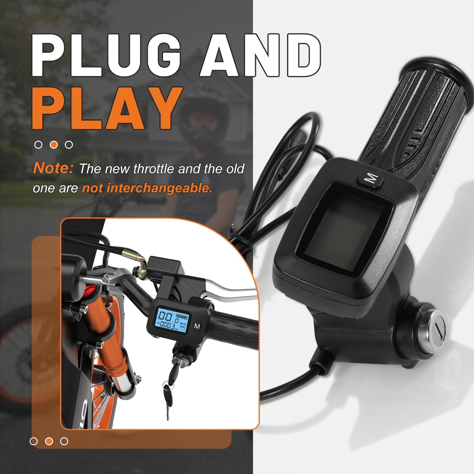 Dilomber throttle M button detail for quick mode selection and control