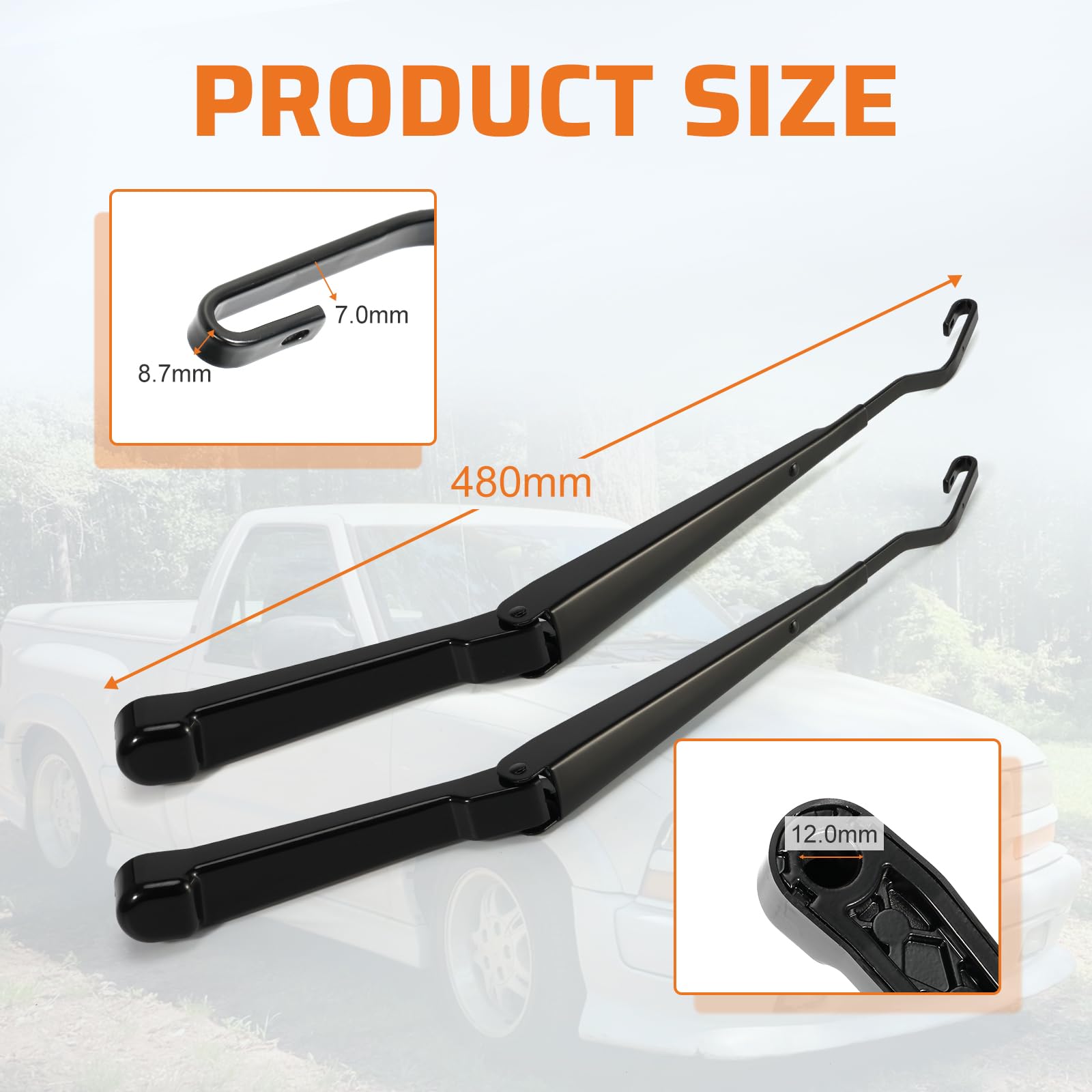Dilomber wiper arm length comparison for correct sweep and accurate fitment