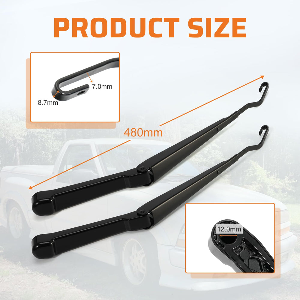 Dilomber wiper arm length comparison for correct sweep and accurate fitment