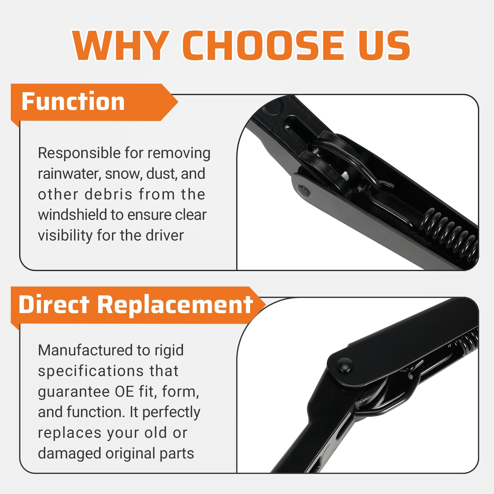 Dilomber wiper arm nut and cap detail illustrating secure fastening and protection