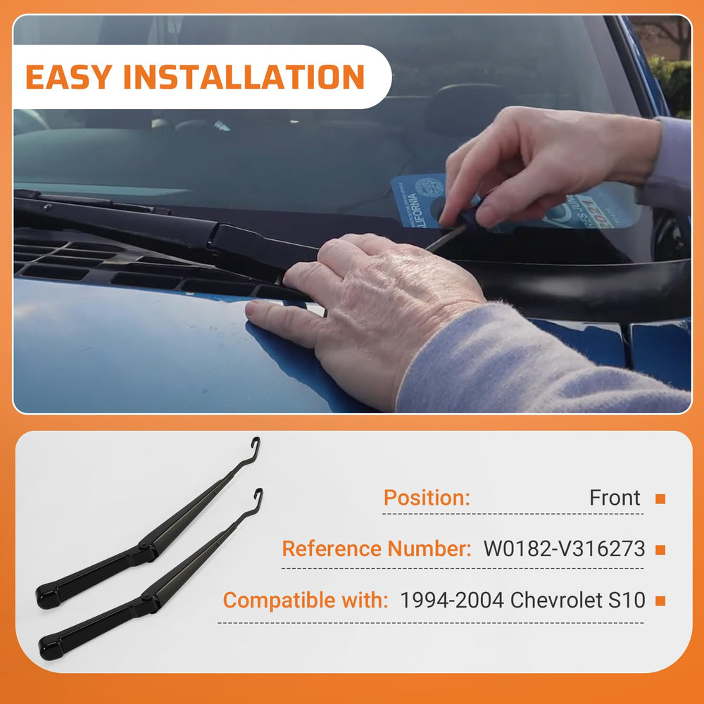 Dilomber wiper arms installed on Chevrolet S10 demonstrating restored windshield coverage