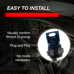 Dinan ignition coil three-prong connector detail for secure plug-and-play benefit