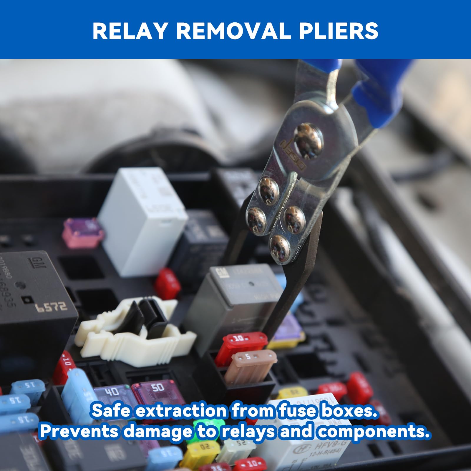 DISEN neon tester and relay puller in use for safe electrical checks
