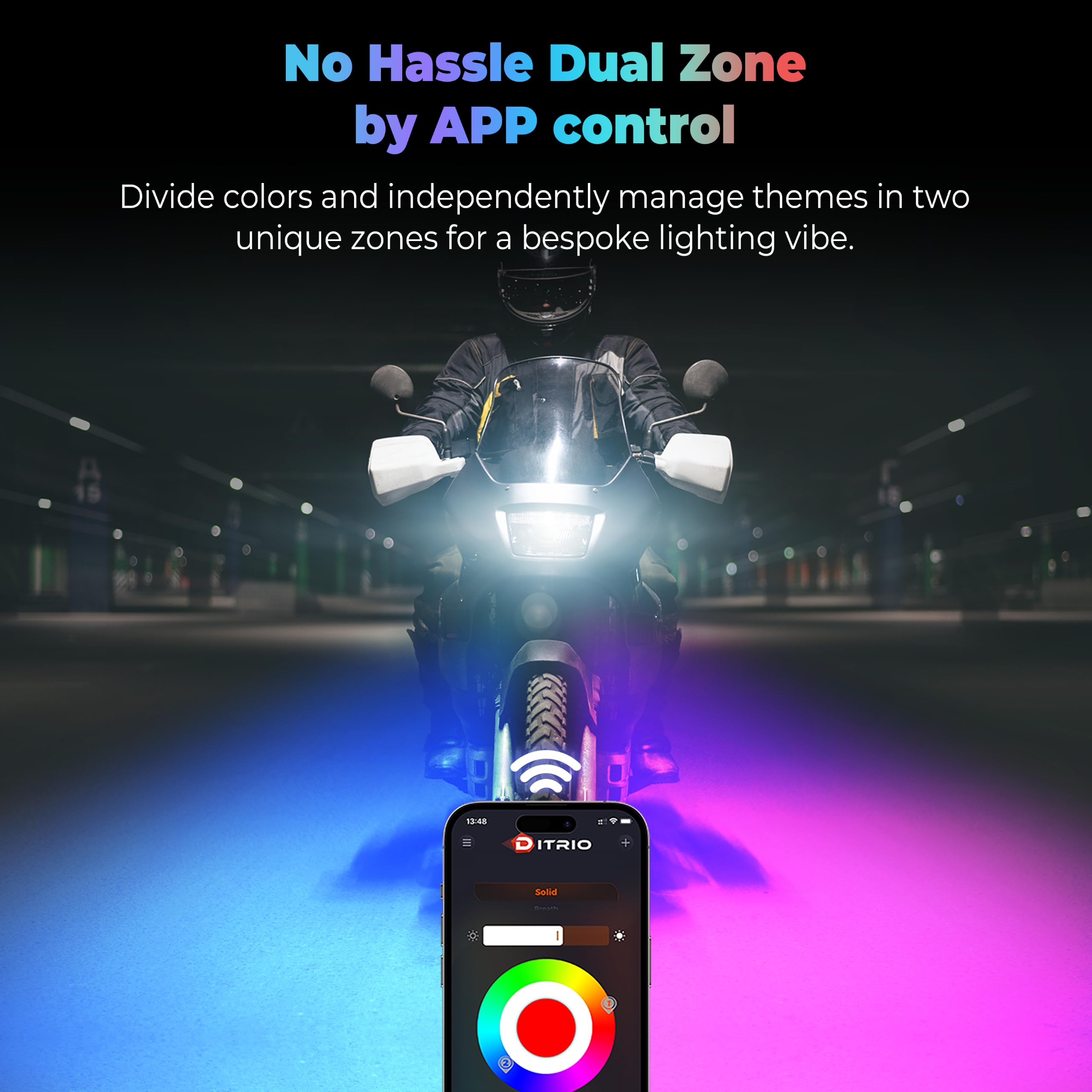 DITRIO rear zone installed along swingarm, serving signals and brake visibility