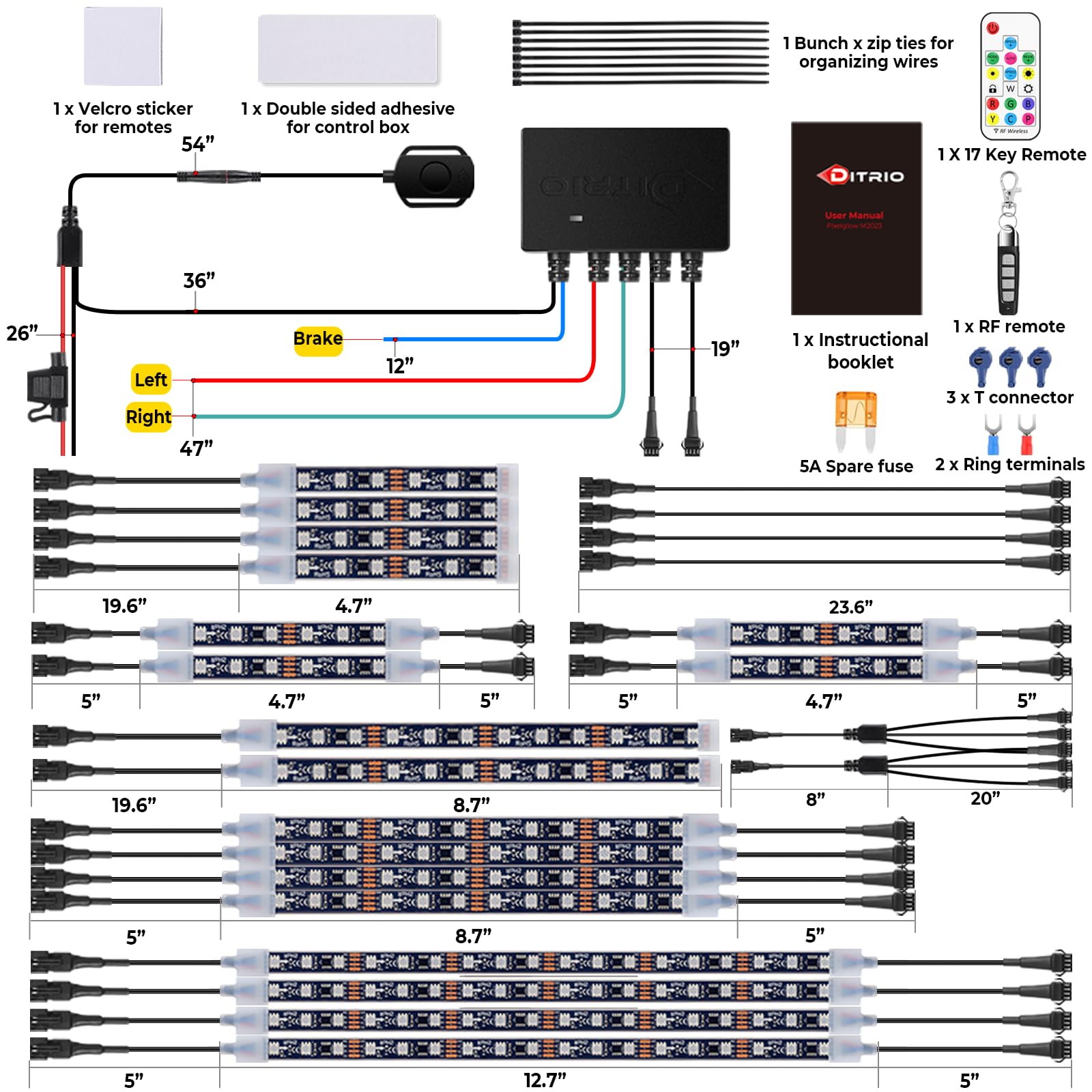 DITRIO kit next to helmet for scale, illustrating compact components and fit