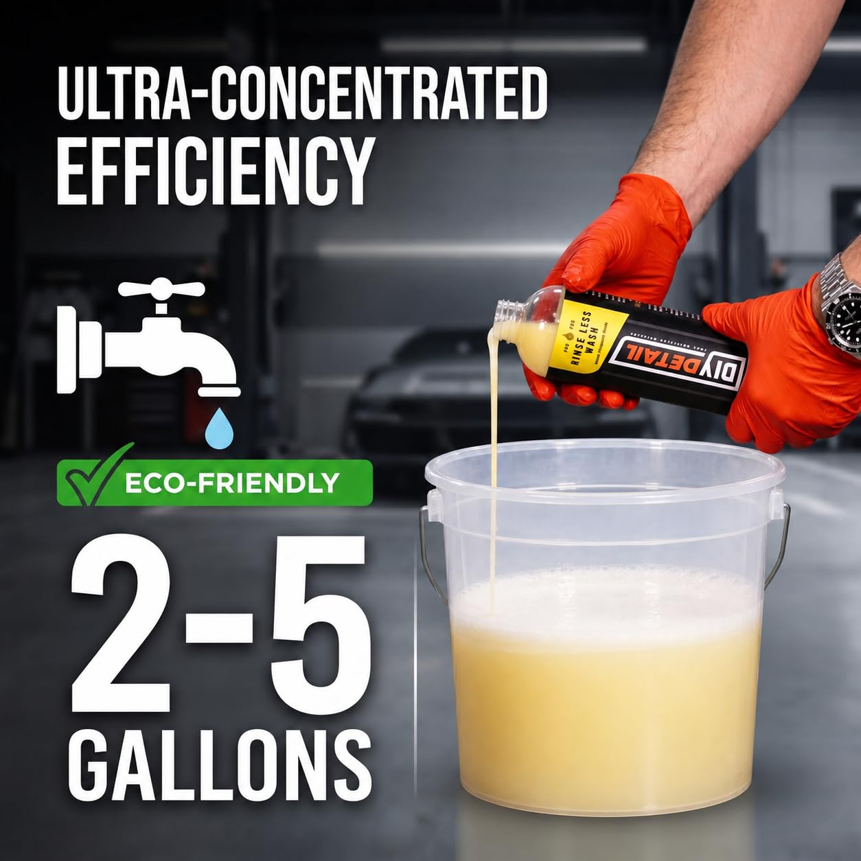 diy detail foamy rinse-less solution texture showing lubrication benefit