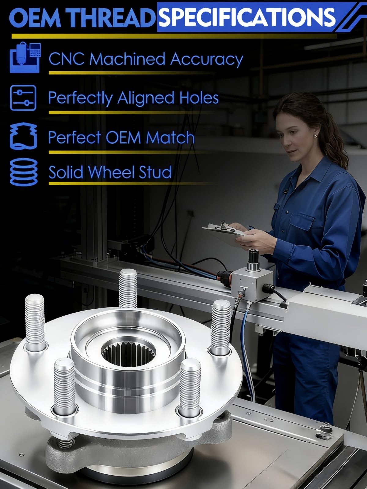 DJB hub close-up of bearing face demonstrating precision finish and durability
