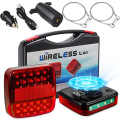 DLITROV front view of LED trailer light kit showing clear signals and quick mount benefit
