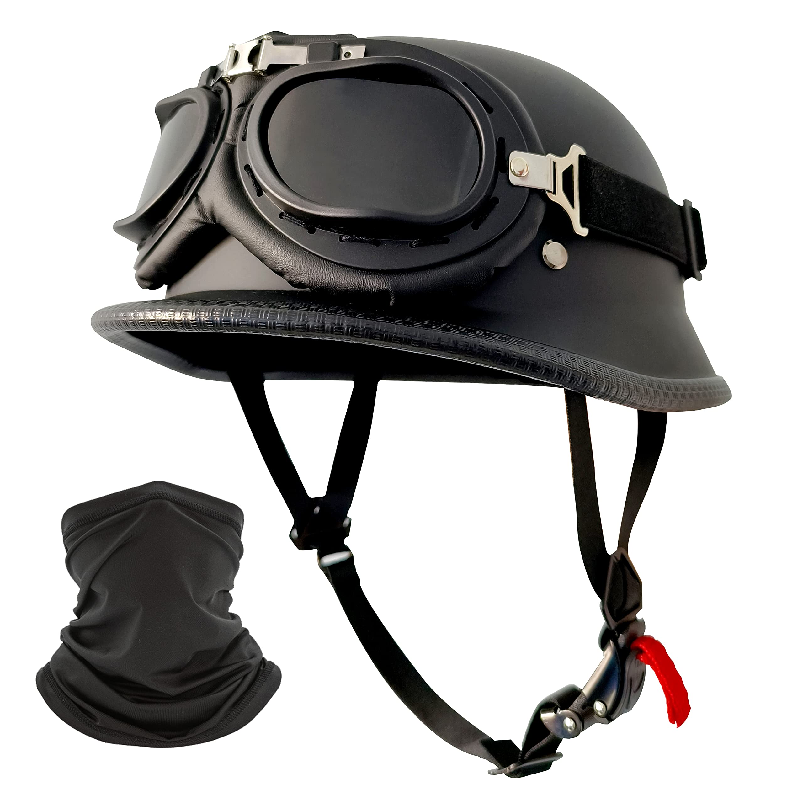DLPACKJ front view showcasing retro German-style shell and DOT label for safe styling