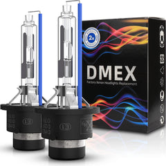 DMEX D2R front packaging showing included two bulbs and benefits