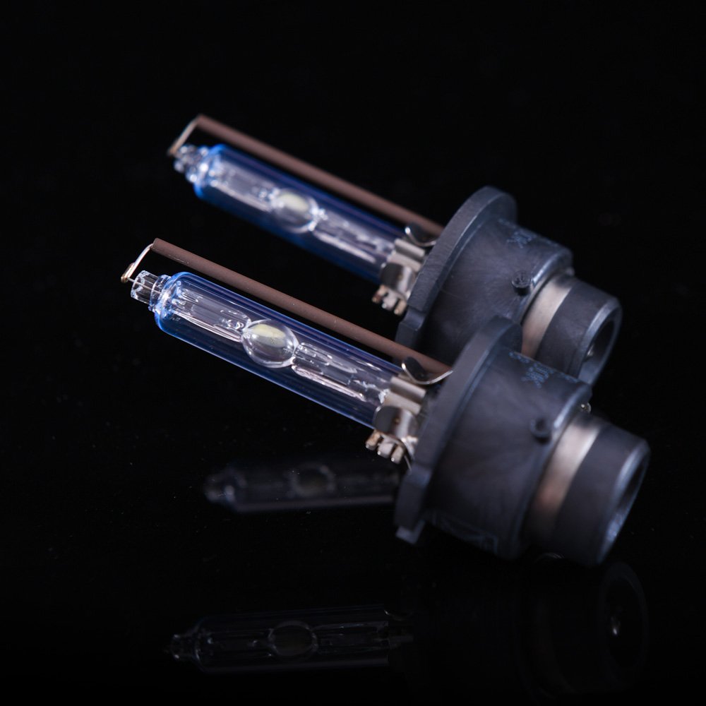 DMEX installed in car headlight showing real-world cool white light benefit