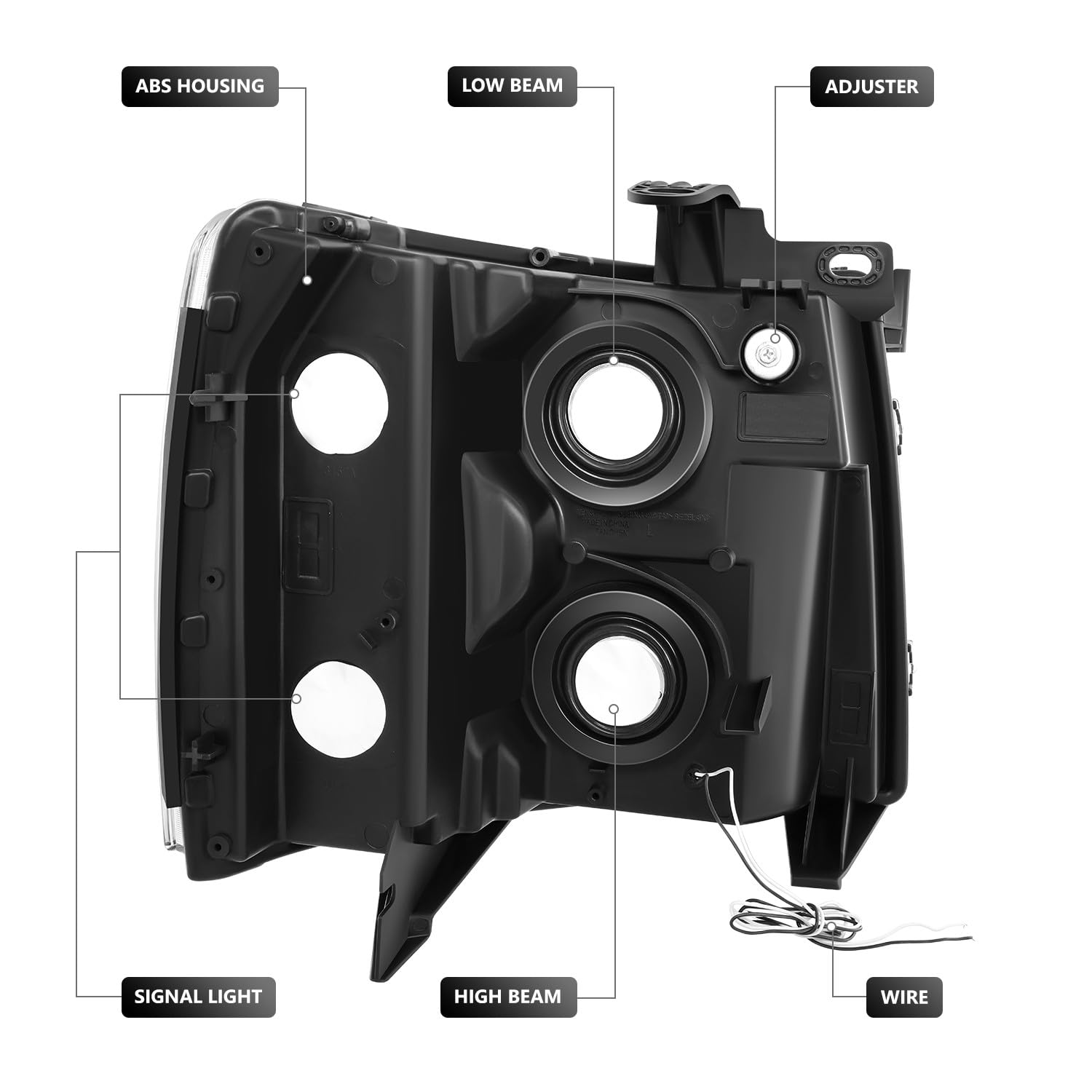 DNA MOTORING close-up LED DRL accents demonstrating bright daytime visibility