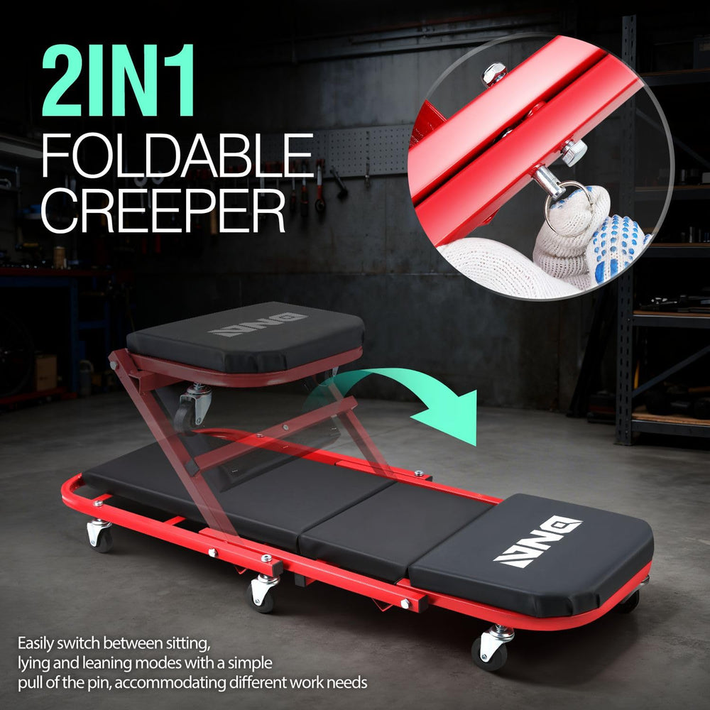 DNA MOTORING close-up of thick padded cushion for improved comfort during work
