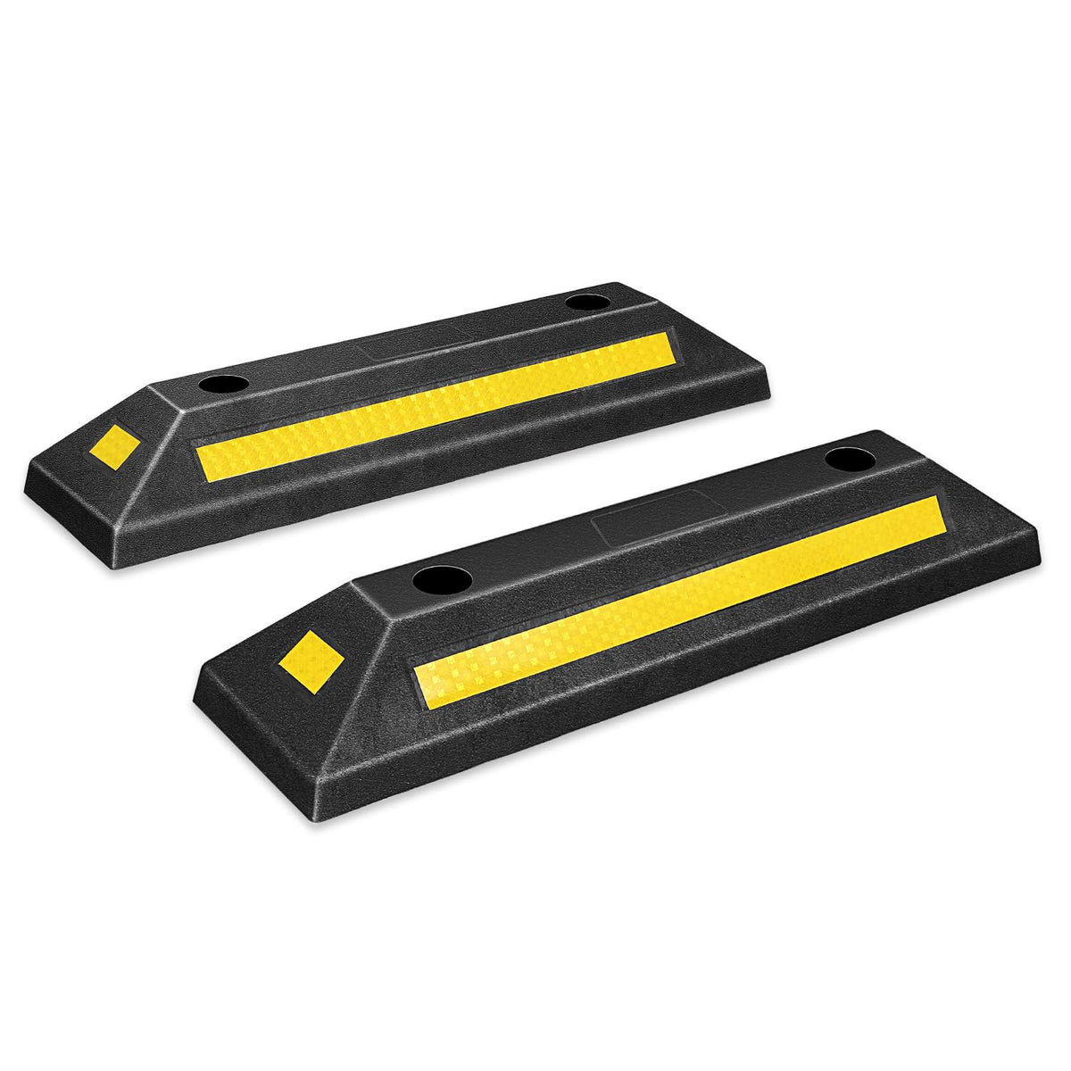 DNA MOTORING front profile of parking stopper showing protective curb benefit