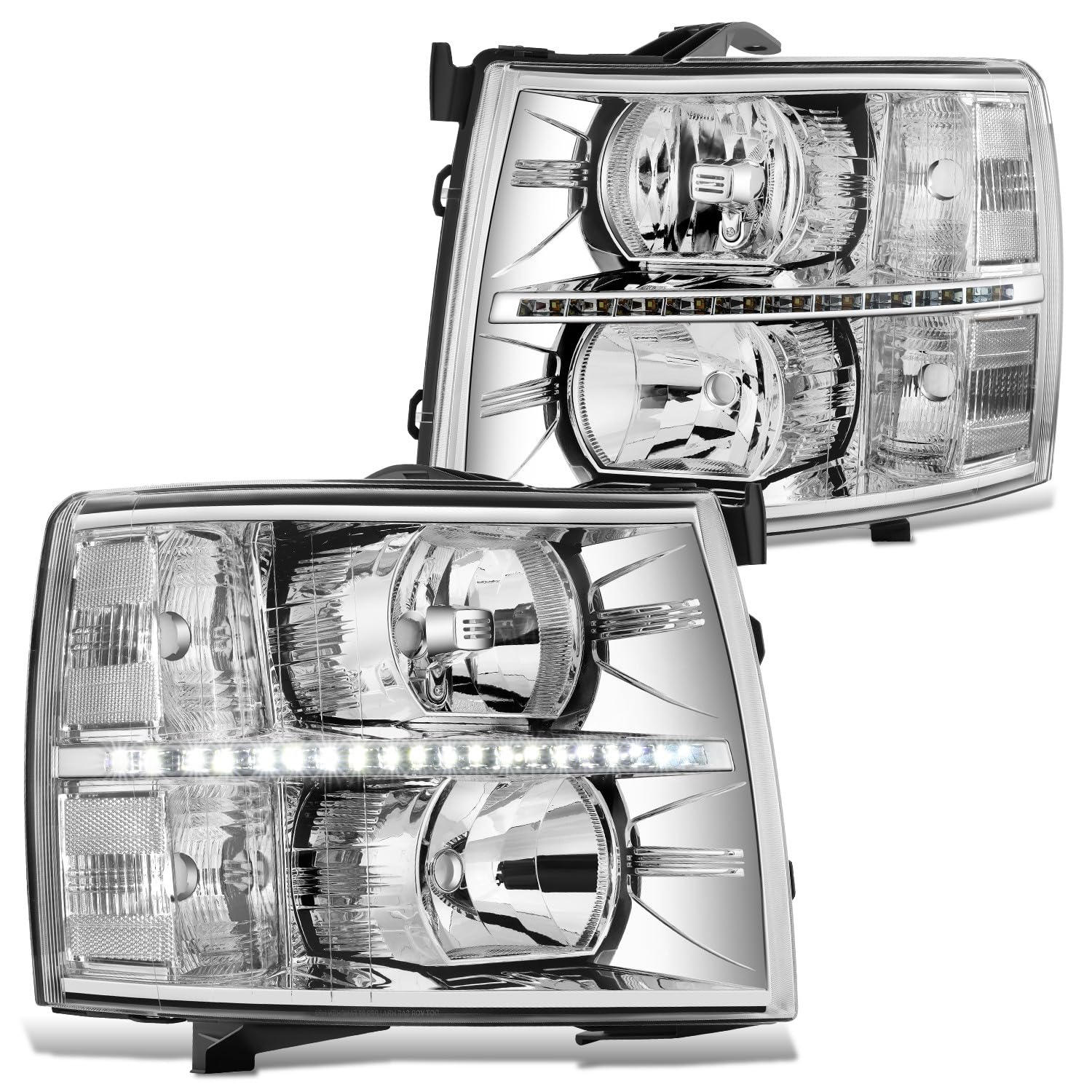 DNA MOTORING front view chrome clear headlights showing modern styling and fit
