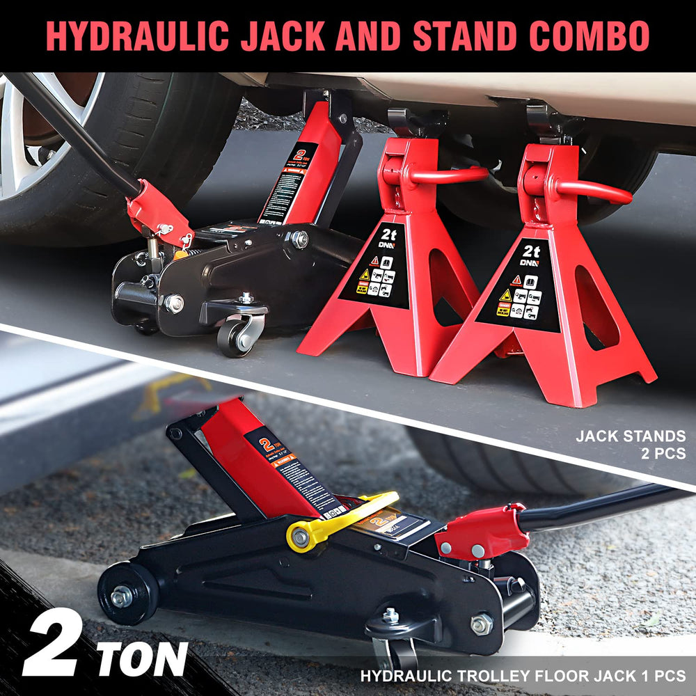 DNA Motoring close-up of jack saddle and overload valve for safer lifting control