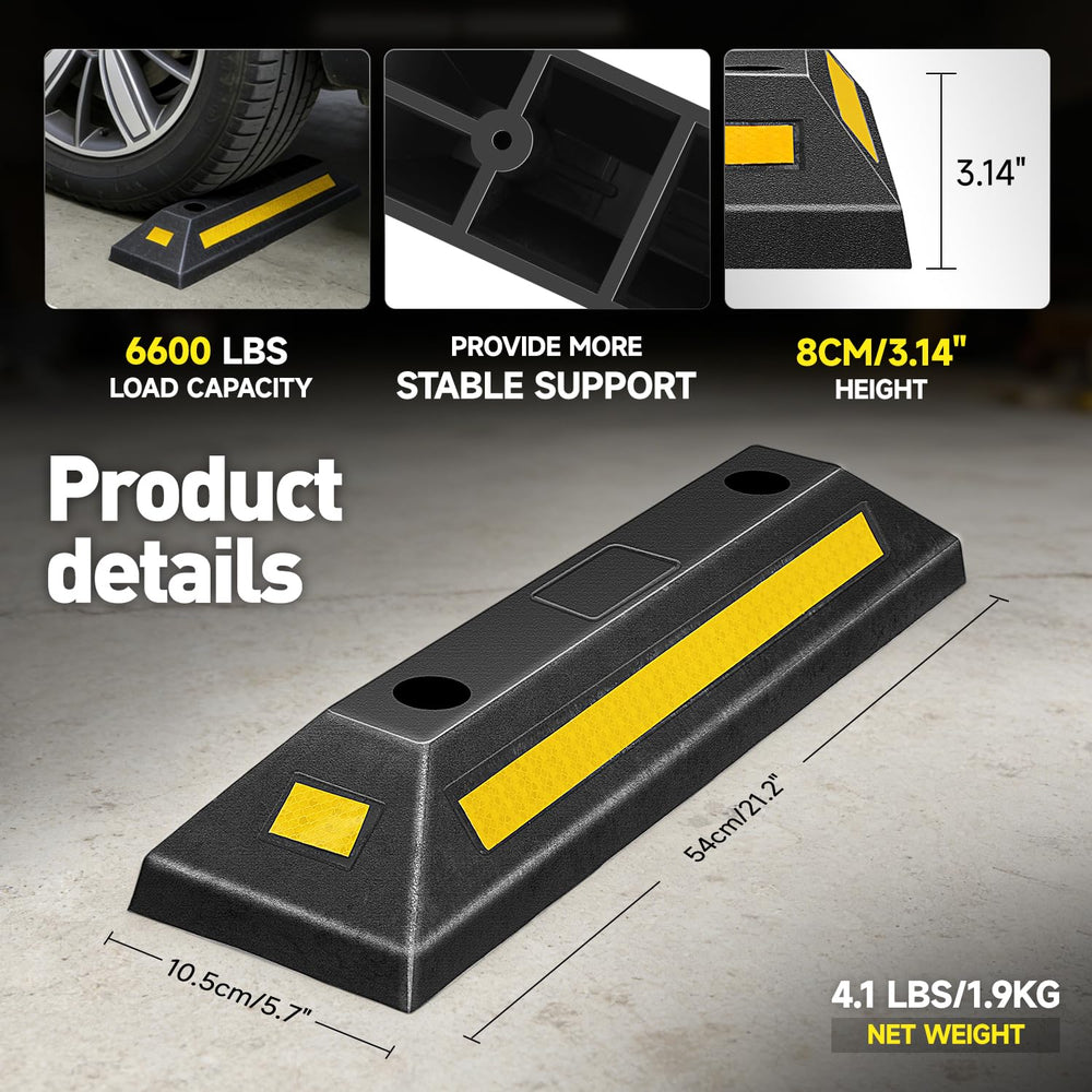 DNA MOTORING side view showing 3.14 inch height for tire stopping