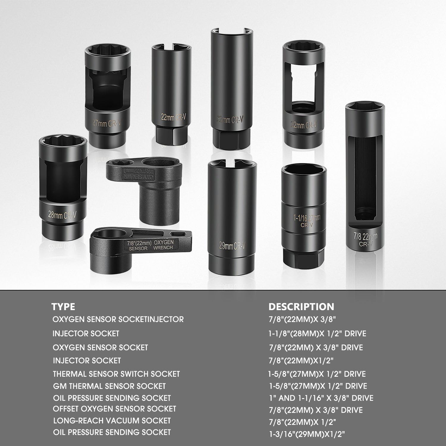 DNA MOTORING comparison of socket lengths for reaching recessed sensors effectively