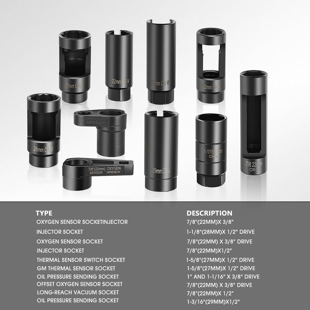 DNA MOTORING comparison of socket lengths for reaching recessed sensors effectively