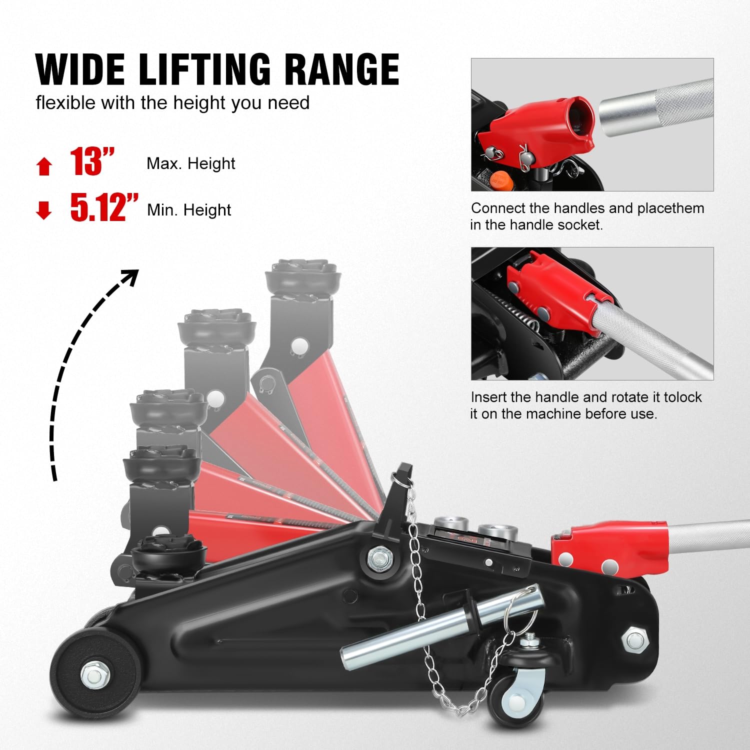 DNA MOTORING swivel caster detail for easy maneuvering across garage floors