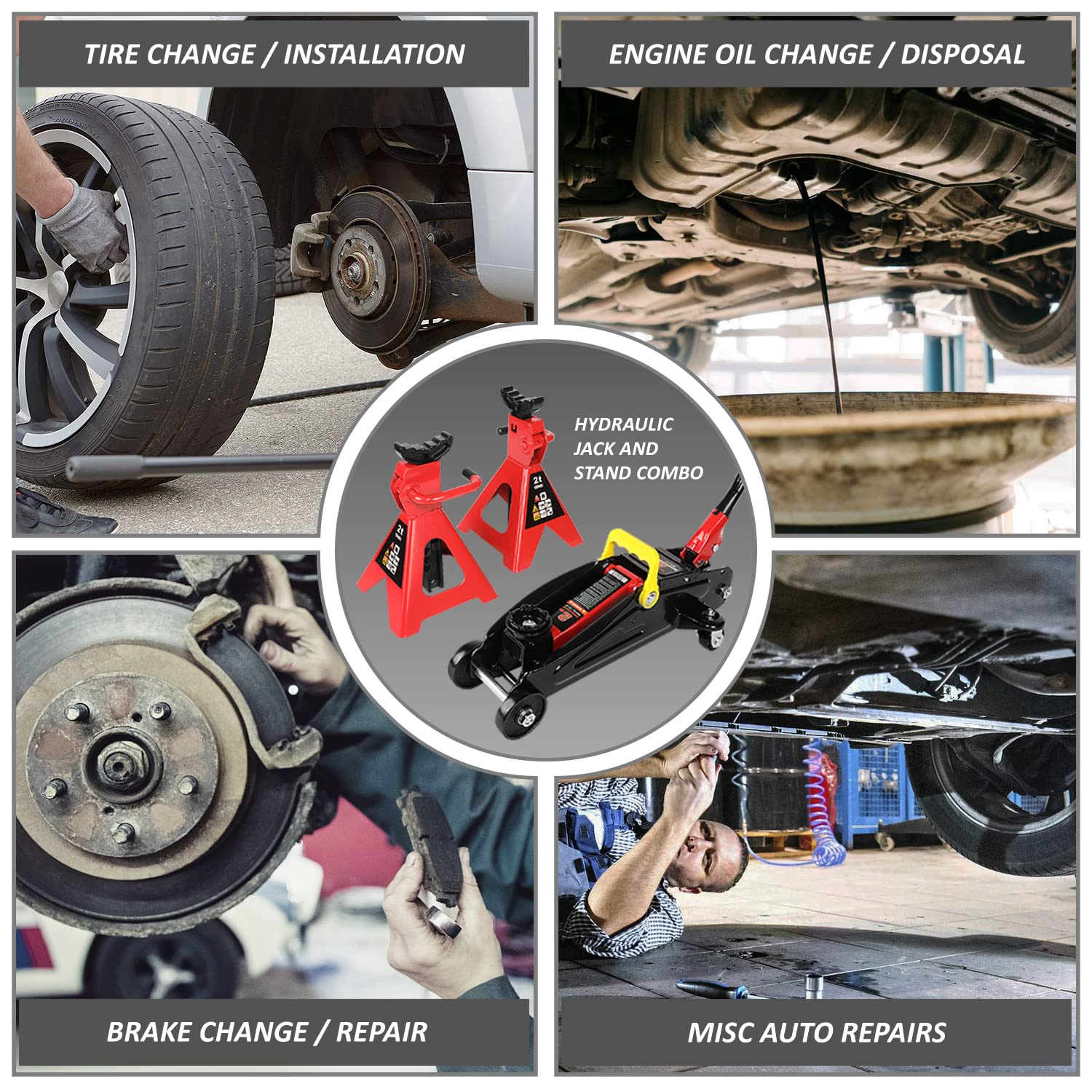DNA Motoring steel caster and swivel wheel detail for easy positioning and maneuvering