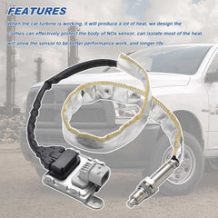Dngbymx upstream NOx sensor installed under a Ram truck demonstrating correct placement