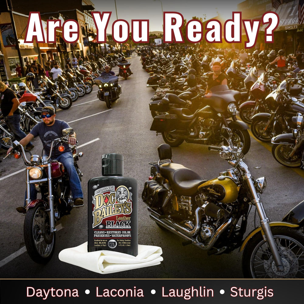 Doc Baileys before and after motorcycle seat demonstrating restored deep black color