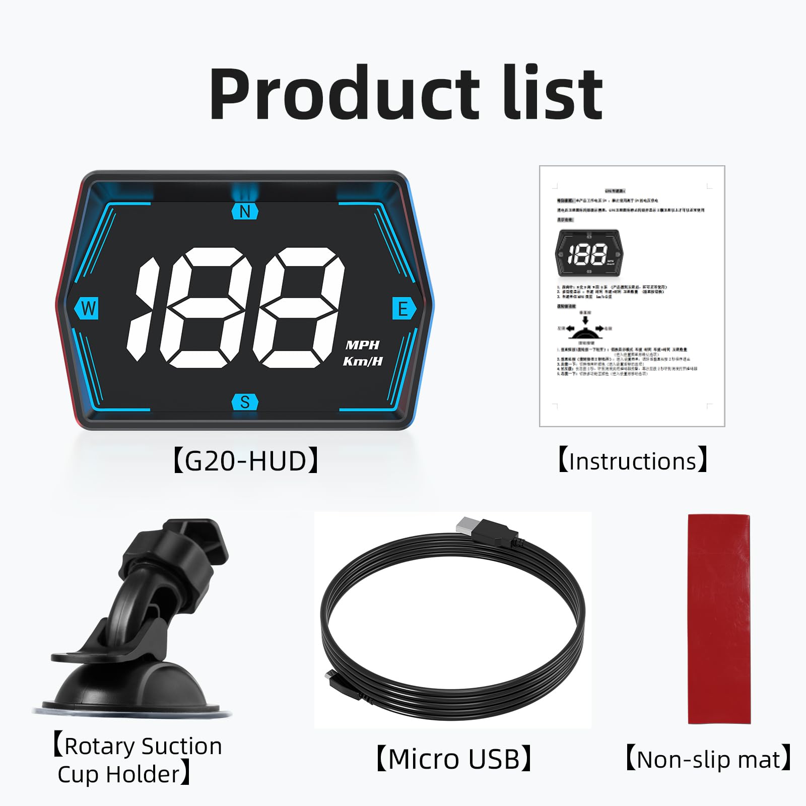 Docbraces G20 on a car dash illustrating eyes-forward HUD convenience