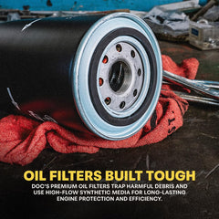 Doc's Diesel D4872 media cutaway revealing synthetic filtration for improved contaminant capture