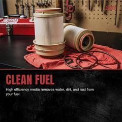 Doc's Diesel drain plug detail on separator, shows simple water removal access