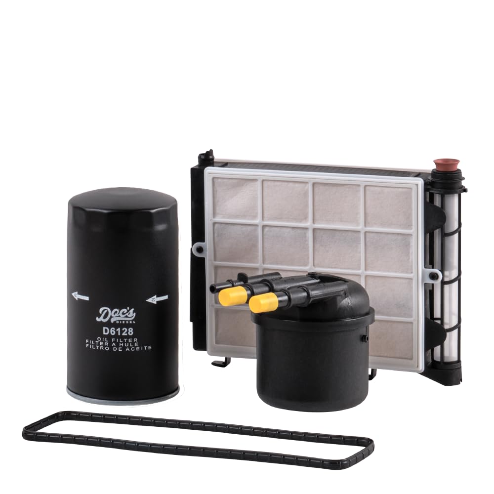 Doc's Diesel filter kit front packaging showing both filters and labels for easy identification and fast service