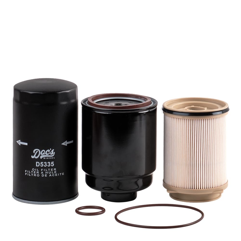 Doc's Diesel front packaging showing all included filters and labels, simplifies ordering
