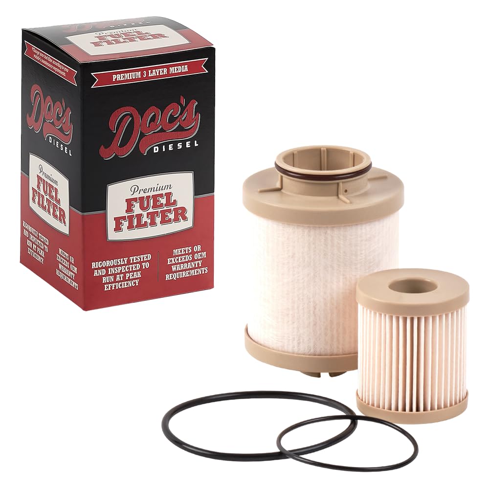 Doc's Diesel front view filter showing fitment and durable housing benefit