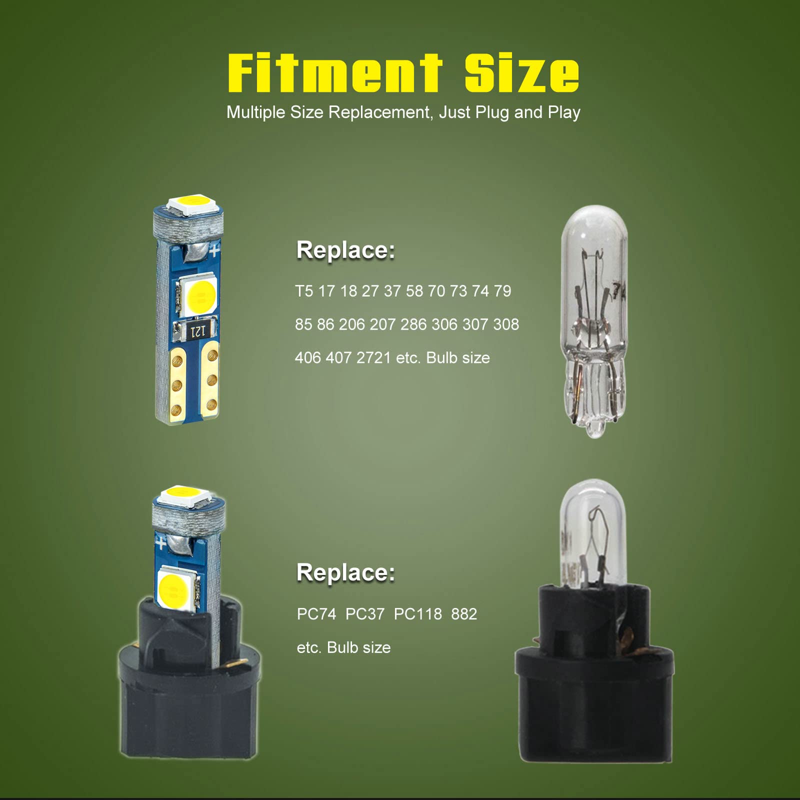 DODOFUN LED bulbs installed in instrument cluster providing even, crisp illumination