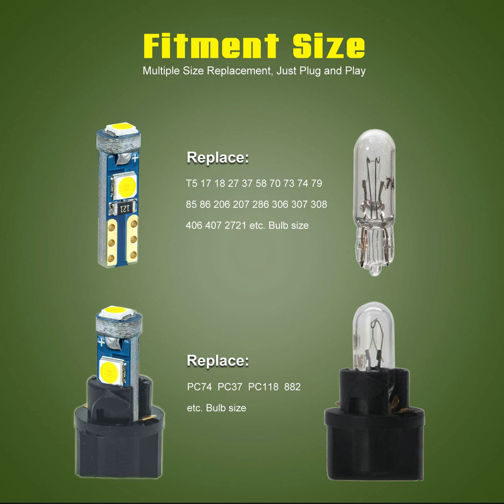 DODOFUN LED bulbs installed in instrument cluster providing even, crisp illumination