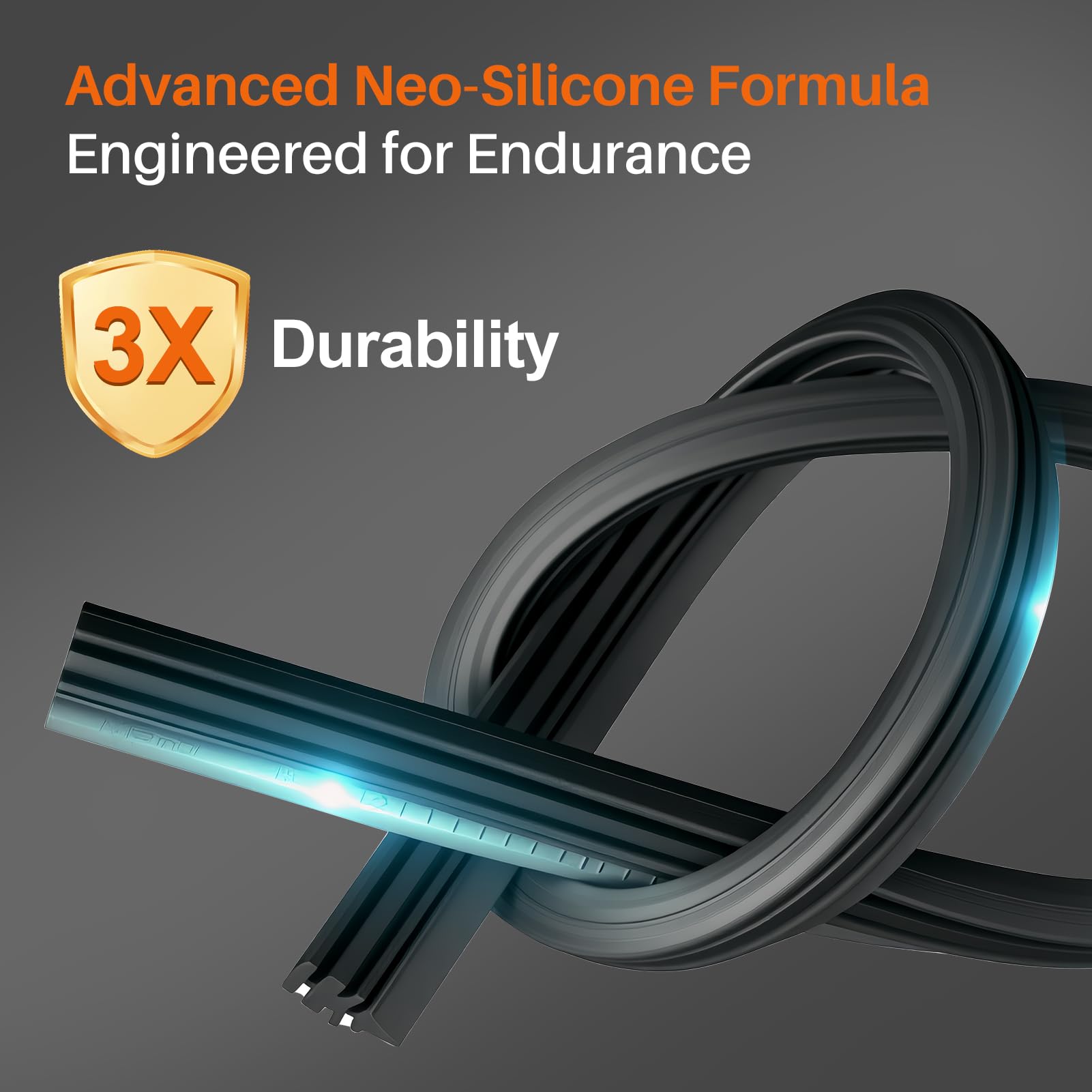 DOG TAIL blades installed wiping a wet windshield to show improved visibility