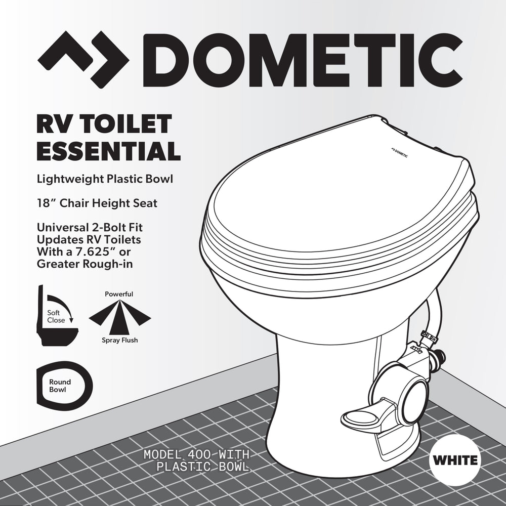 Dometic Model 400 installed in RV bathroom illustrating space optimization
