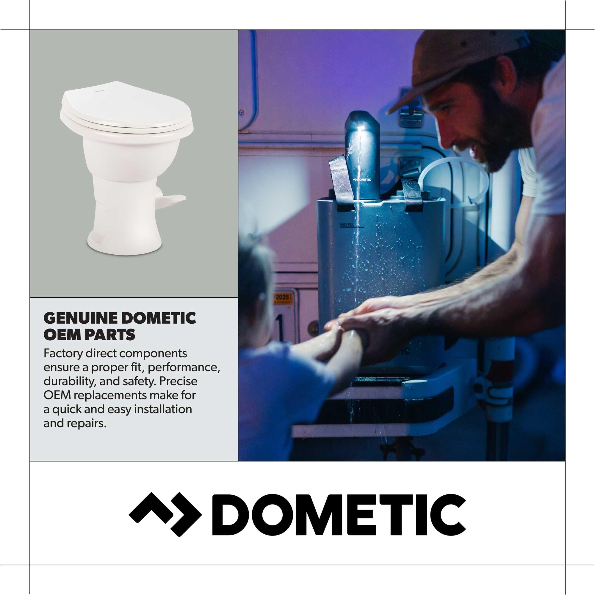 Dometic seal kit beside tools showing correct size for simple DIY replacement