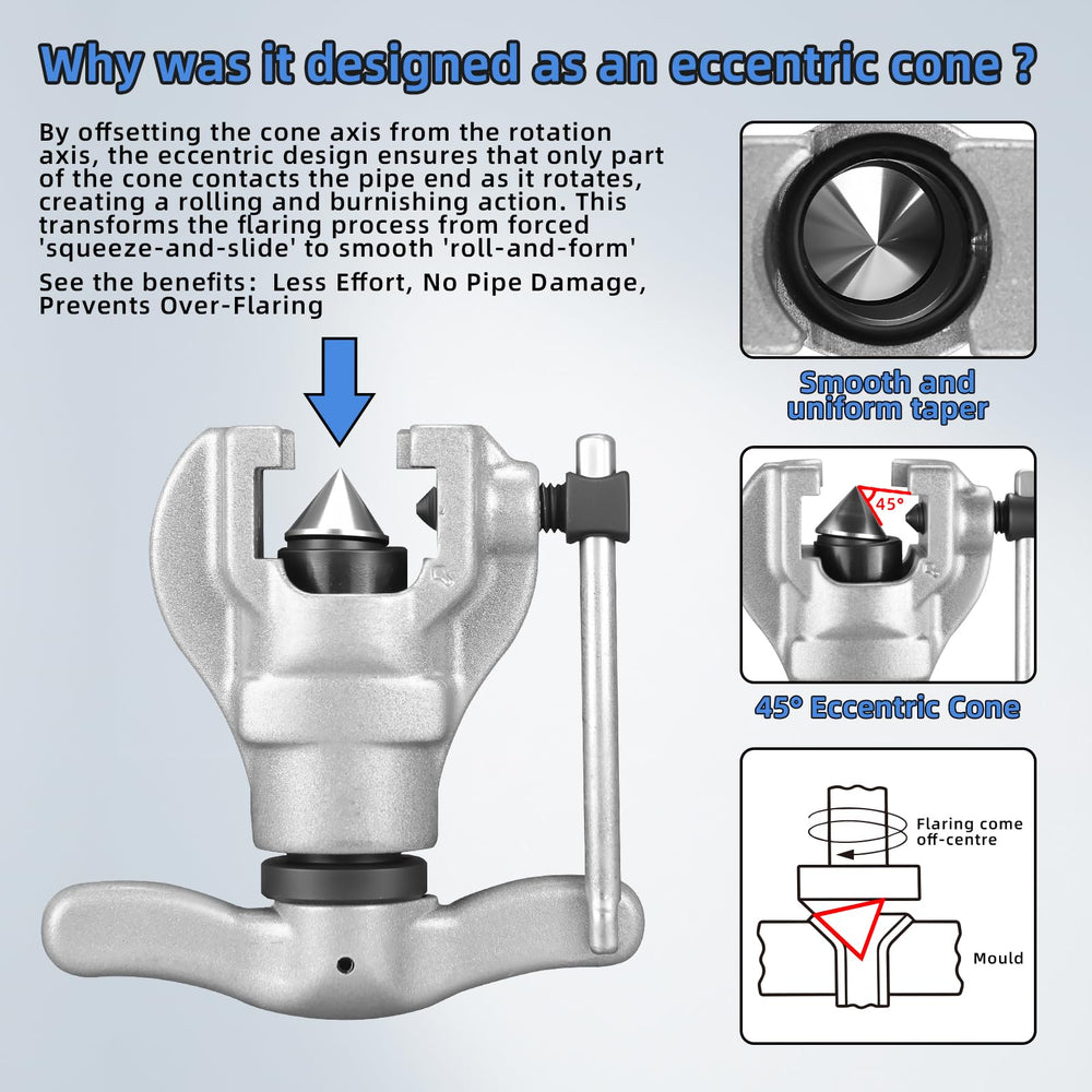 DOMINOX cutter with a cleanly deburred tube end highlighting ready-to-join result