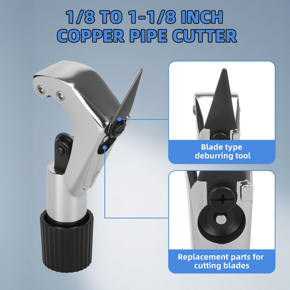 DOMINOX oversized feed screw and handle emphasizing easier rotation and comfort