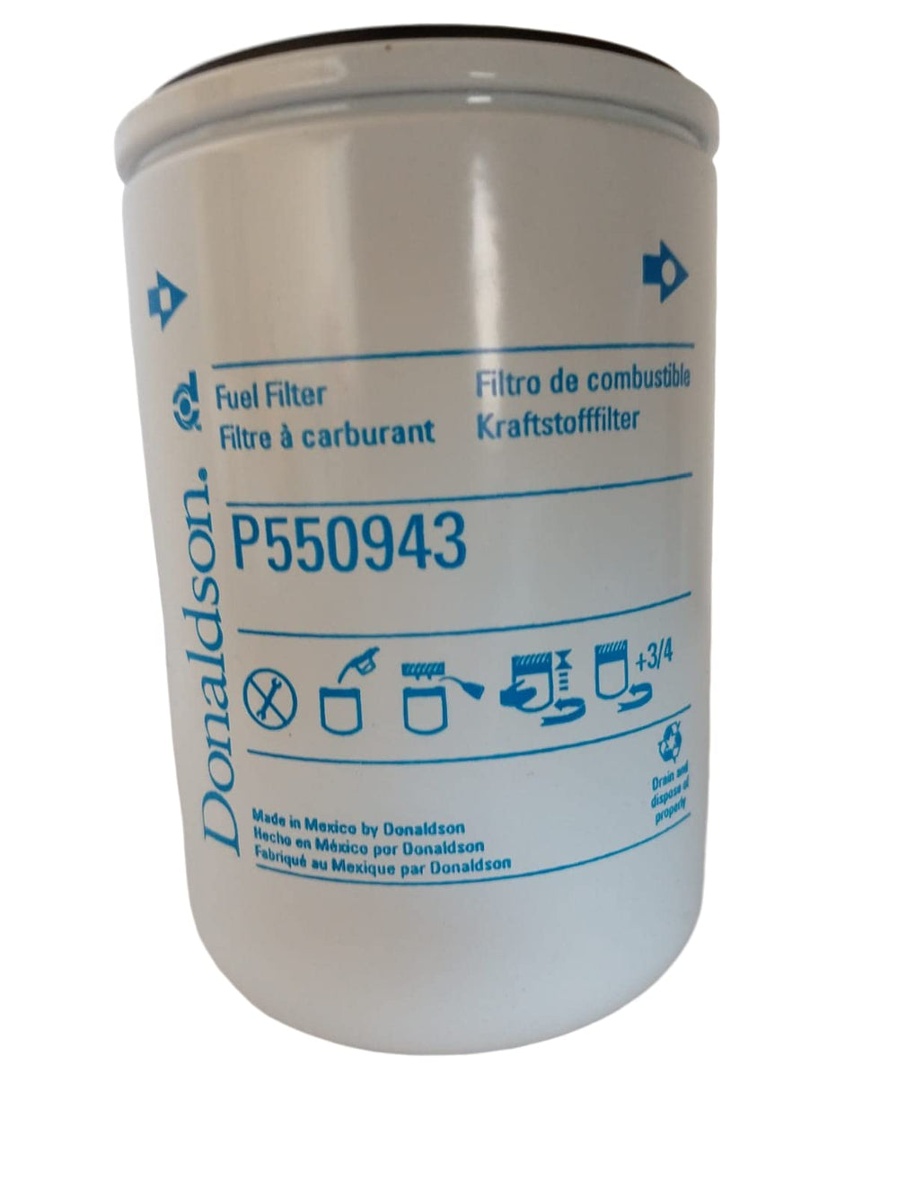 Donaldson P550943 packaging with part number ensures authentic replacement benefit