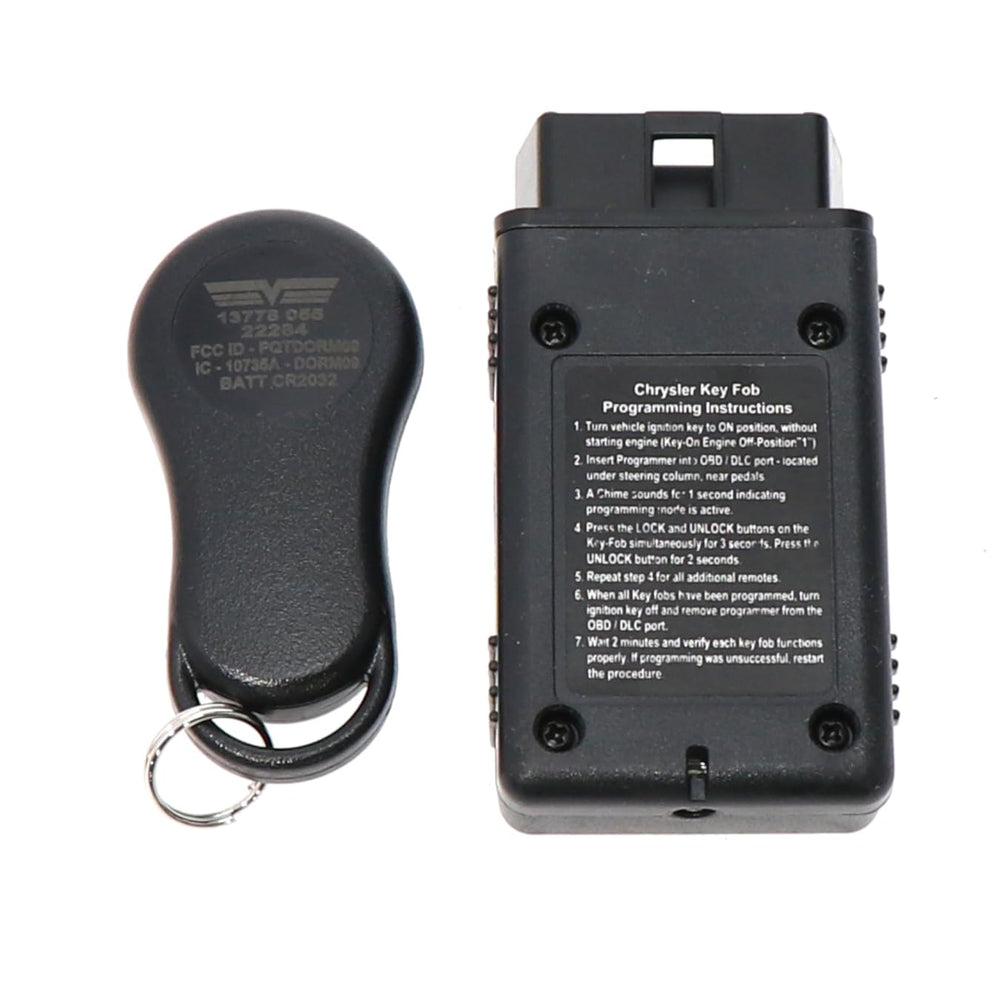 Dorman remote close-up of three buttons highlighting tactile layout for easy use