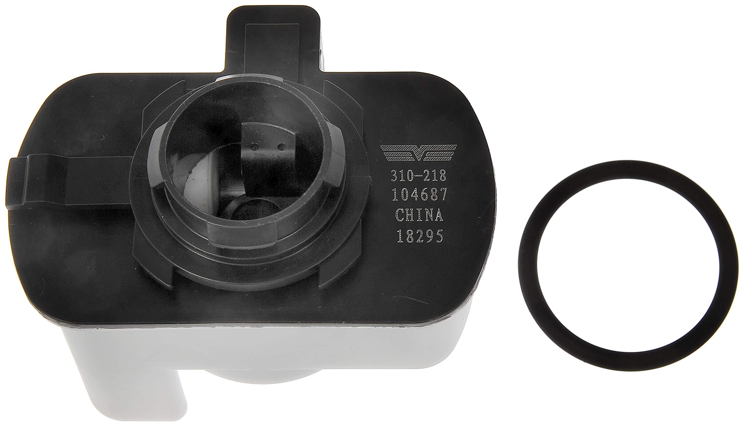 Dorman 310-218 next to ruler showing compact size and simple fitment
