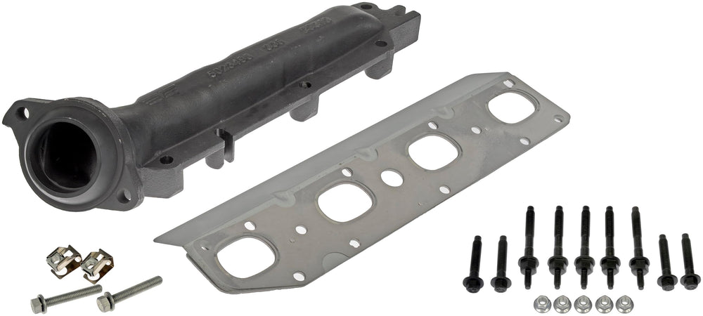 Dorman 674-498 front manifold view showing durable construction and improved fit