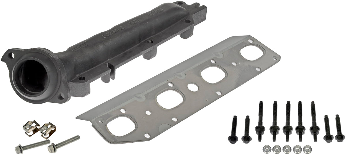 Dorman 674-498 front manifold view showing durable construction and improved fit