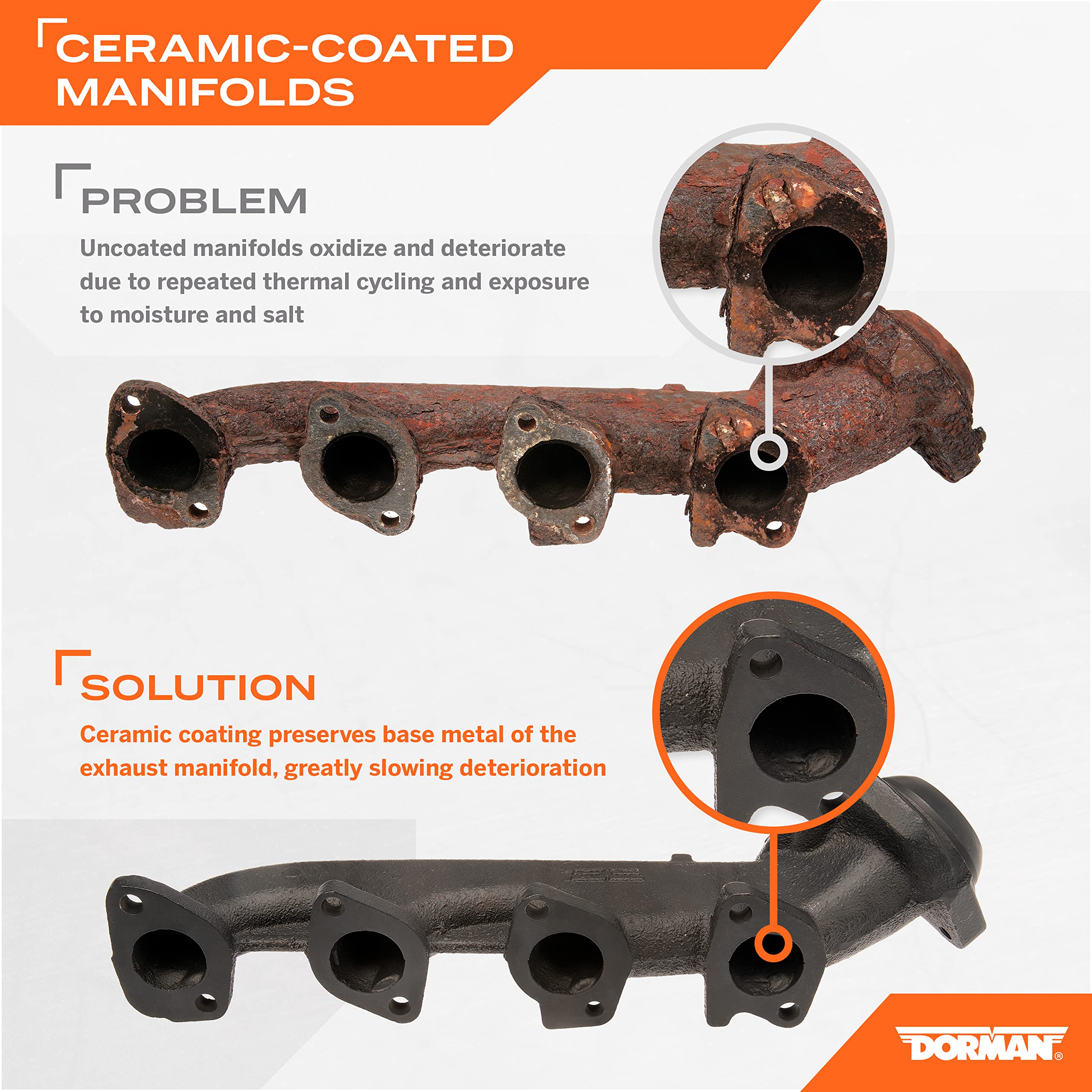 Dorman kit gaskets and hardware laid out for a complete, ready-to-install repair